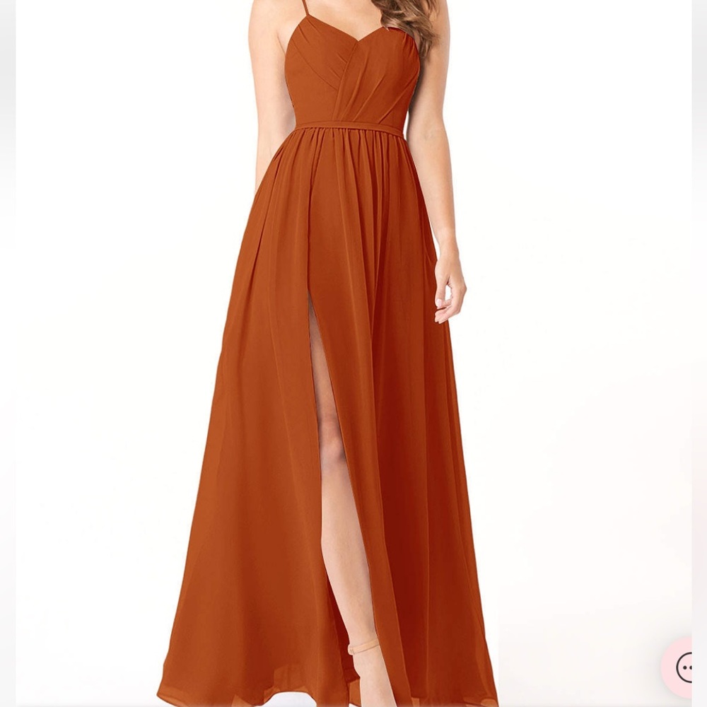 Azazie Cora Bridesmaid Dress-Paprika size 4